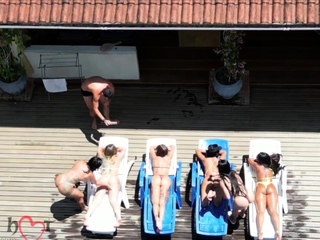 Busty amateur girlfriend group sex with facials