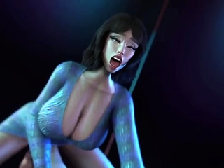 Foxy 3D Superwoman bounces up and down on a cock